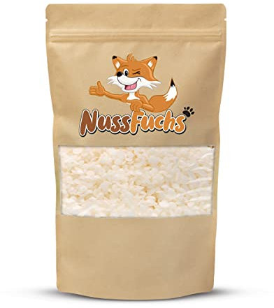 NussFuchs Bienenwachs Pastillen weiß 1kg - Bienenwachs Pellets weiß ideal für Kosmetik Kerzen Wachstücher zum selber Machen ohne künstliche Aromen (1kg im Beutel)