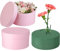 Nuenen Geschenkbox mit Deckel Steckschaum Set Rund Geschenkschachtel Blumenarrangements Zubehör Rund Steckmasse Box für Muttertag Brautjungfer Hochzeit (Rosa)