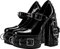 Only maker Scarpe da donna Mary Jane Lolita con tacco alto, Nero laccato., 43 EU