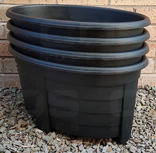 55cm Oval Planter Ebony - Long Plastic Planter Pot for Indoor and Outdoor Use 1-5pk (4)