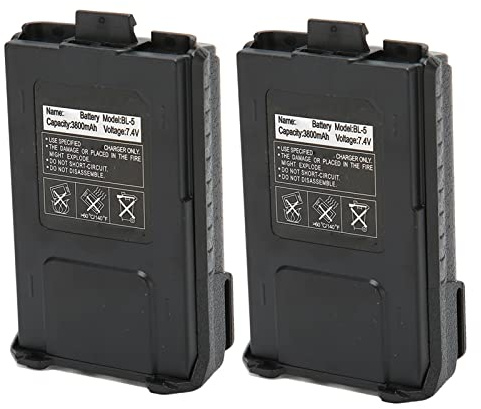 Batterie de Rechange 7,4 V 3800 MAh pour Baofeng UV5R, Batterie Professionnelle Haute capacité pour Radio Bidirectionnelle Bao Feng UV5R 1 Génération UV5R 2 Générations UV5R 3