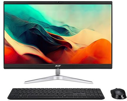 Acer Aspire C24-1851 All-in-One PC - (Intel Core i7-1360P, 8GB, 1TB SSD, 24 inch Full HD Display, Wireless Keyboard and Mouse, Windows 11, Black)
