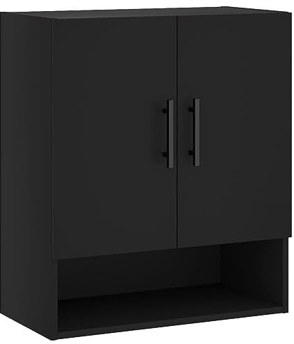 vidaXL Armadietto a Muro Nero 60x31x70 cm in Legno Multistrato