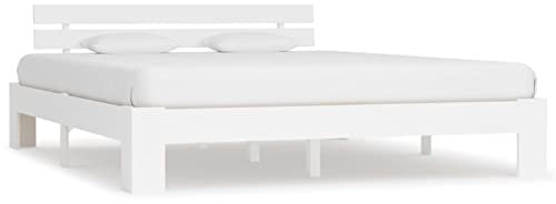 GuyAna Massivholzbett Weiß Kiefer 180x200 cm Bettgestell 180x200 Holz Futonbett