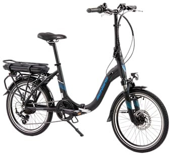 F.lli Schiano Solar, E Bike Klappbar 20 Zoll, 36V 10.4Ah Abnehmbarer Akku, Motor 250W 40Nm, Klapprad Ebike für Herren/Damen, Schwarz