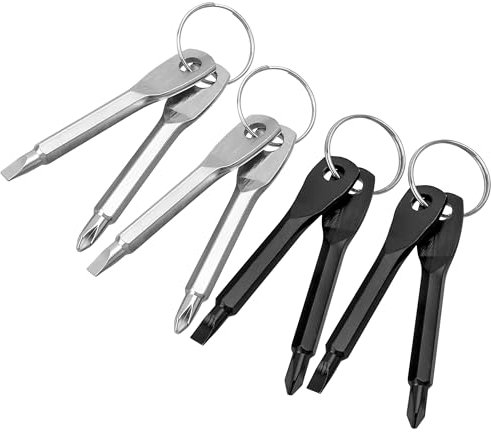 Yakamoz 8Pcs Mini Key Screwdriver Phillips Slot Keychain Screwdriver Portable Pocket Screwdriver Bits Outdoor EDC Screw Driver Tool