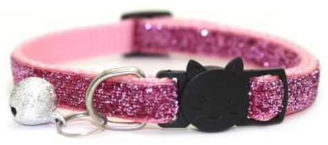 jyibinee Collier pour chat bling - Accessoires festifs pour chat - Sans décoloration - Costume à paillettes - Compatible avec les festivals - Rose