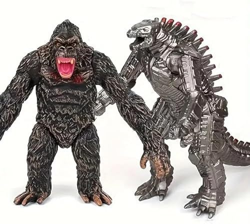 Godzill Toys The King of Monster-Spielzeug, bewegliche Gelenk-Actionfiguren, Mini-Dinosaurier-Spielsets, Kindergeburtstagsgeschenke, Kuchenaufsätze, Packung (Steel G & King Openup)
