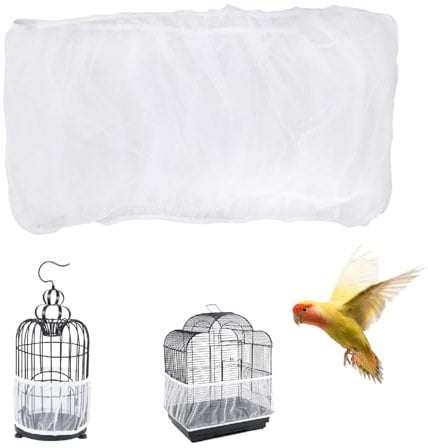 Cubierta Jaula de Pájaros, Rejilla Jaula para Loros, Cubierta de Malla para Jaula de Pájaros, Funda para Jaula de Pájaros, Jaula Protectora para Pájaro Loro para jaulas Circunferencia de 116 – 170 cm