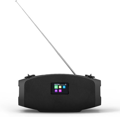 Outdoor Radio XORO DAB 800 für DAB+ & FM Empfang, USB 2.0 Mediaplayer, Bluetooth Lautsprecher, IP44 Staub & wasserfest, 2.4 Farbdisplay, Akku bis zu 12 Stunden, DSP Stereoboxen 2x10W, Schultergurt