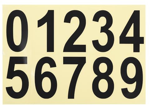 PATIKIL 4 Inch Mailbox Numbers for Outside, Self Adhesive Reflective Mailbox Number Sticker Die Cut Decal Number with Sticky Tab for Apartment House, Black