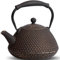 Gusseisen Teekanne, 780 ml Teekessel, herdgeeignet mit Teesieb für Tee und Kaffee, handgefertigte japanische Teekanne mit emaillierter Innenseite, Silikongriff
