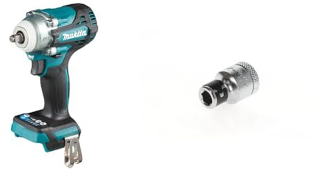 Makita DTW302Z Akku-Schlagschrauber 18V (ohne Akku, ohne Ladegerät), Petrol & GEDORE,630,Bit-Adapter AA8für 3/8 Knarre, Einfacher Bit-Wechsel,Passgenauer Halt, Silber