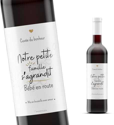 2 Etiquettes bouteille de vin annonce grossesse | Annonce naissance originale famille amis
