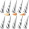 AiQInu 10 Stück Cannoli Schillerlockenform,Edelstahl Cannoli Röhrchen Set Gerade Röhrchen Hörnchen Schaumrollenformen Sahnerollen für Cannoli-Röhren, Croissant, Backformen