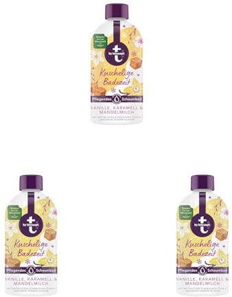 t: by tetesept Schaumbad Kuschelige Badezeit – Badezusatz mit winterlichem Duft nach Mandelmilch, Karamell und Orange - Sanfte Pflege, natürliche Aroma-Öle und langanhaltender Schaum - 1 x 420 ml
