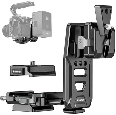 NEEWER V Mount Battery Plate with NATO Rails, Arca Type Baseplate for RS4 Pro RS3 Pro Gimbal, Modular DSLR Camera Video Rig Compatible with SmallRig V Lock Battery Camera Cage, PS016