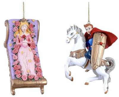 Addobbo Albero Di Natale La Bella Addormentata E Principe Filippo 10cm Prodotto Assortito - Varzi il Natale dal 1956