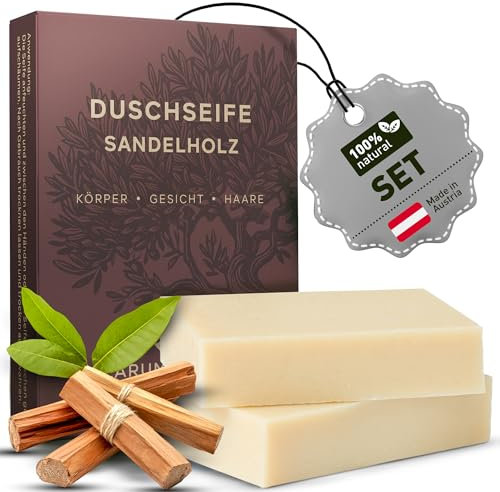 larum sports feste Duschseife Männer Sandelholz, festes Duschgel, feste Seife Männer für Haare, Körper, Gesicht, festes Shampoo Männer, Seife Herren, Naturseife Männer, Heldenset
