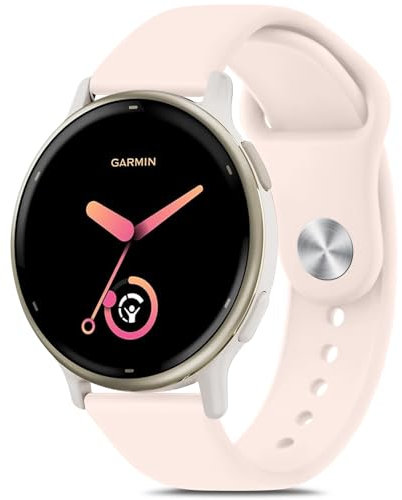 Oumida Garmin Armband für Garmin Forerunner 165/165 Music/Forerunner 55, Vivoactive 5 / Vivoactive 3 für Damen Herren, 20mm Silikon Armbänder Sport Ersatz Uhrenarmband, Rosa