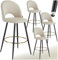 TecTake® Lot de 4 Tabouret Bar Aspect Velours Chaise de Bar avec Repose-Pieds Chaise Haute Cuisine pour îlot Central H110cm Rembourrée avec Dossier Tabouret Haut Cuisine comptoir Bar