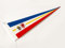 FLAGLY Premium Langwimpel Mecklenburg-Vorpommern 115g/m² Stoffgewicht, robustes und witterungsbeständiges Glanzpolyester - Wimpel Mecklenburg-Vorpommern, Fahnenmast Zubehör (150x40 cm)