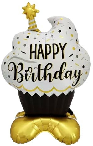 DazzJoy Happy Birthday Ballon Stehend, XXL Luftballon Happy Birthday, Luftballons Geburtstag, Folienballon Geburtstag Stehend, Helium Ballons für Kindergeburtstag Deko Junge Mädchen, Babyparty Deko