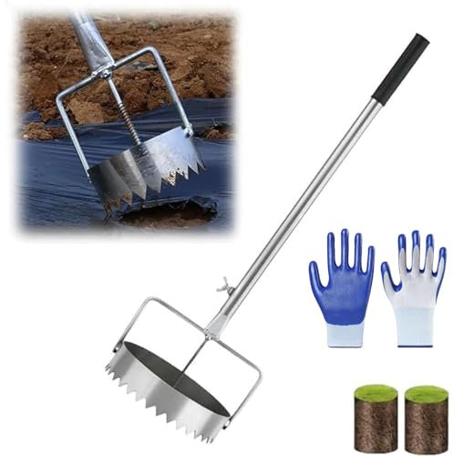 Bulb Planter Sod Remover Multipurpose, Grass Plugging Tool, with Retractable Handle and Adjustable Plug, for Garden Lawn Digging, Turf Cutting,Turf Removal And Lawn Seeding (5cm)