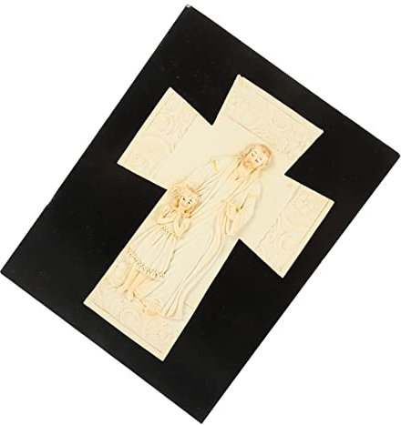 MUCKLILY Taufkreuz Zum Aufhängen Taufe Junge Montiert Bc Wanddekoration Weihnachtsdekoration Ornamente Taufe Tischdekoration Taufdekoration Vintage Erstes Katholisches Harz