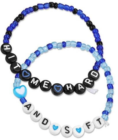 Yoljun 2 Stück Konzert-Merch-Armbänder, 17cm Tour-Armbänder Freundschaftsarmbänder für Konzertfans mit Buchstaben, Tour Merch Geschenke für Frauen Mädchen