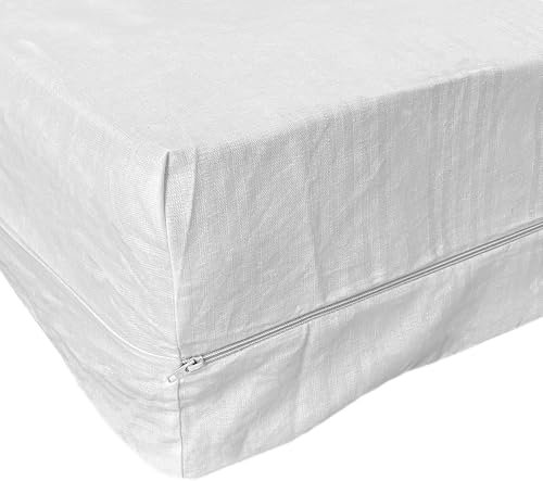 LARA MORADA - Coprimaterasso singolo, con zip, 100% Cotone, 90X200+25 CM, coprimaterasso singolo con cerniera, antiacaro e ipoallergenico, facile pulizia