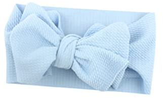VICASKY 5Stücke Haarband Weiche Elastische Stirnbänder mit Entzückendem Schleifendesign für Junge Mädchen und Kleinkinder Blau Rosa Gelb Rosig