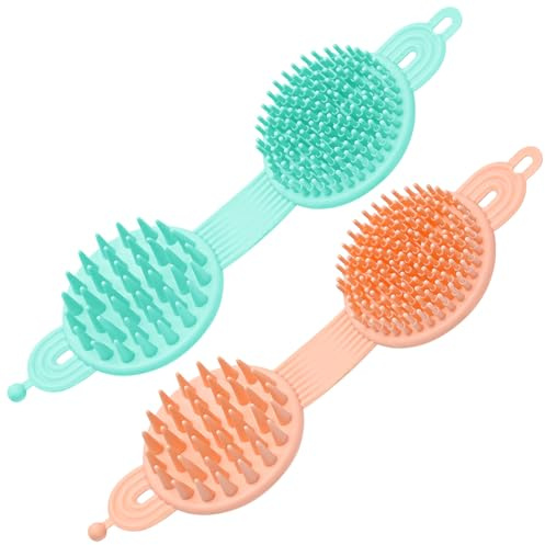 Kopfhaut-Massagegerät, Kopfmassagegerät, Kopfhautbürste, TPR, weiches Gummi, Peeling-Schrubber für Kopfhautpeeling, Schuppenentfernung, Haarwachstum, Shampoo-Bürste, nass und trocken, Duschkamm für