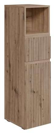 Vicco Midischrank Takumi, Artisan, 30 x 112.6 cm | mit Schublade und Tür, zur Aufbewahrung und Organisation von Badutensilien