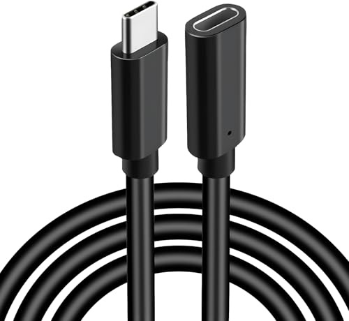 Leloco Rallonge USB C courte 3 m, type C 3.1 Gen2 10 Gbps USB-C mâle vers femelle 100 W et 4K @ 60 Hz compatible avec iPhone 16/15, M3 MacBook Pro/Air, iPad Air 2024, etc