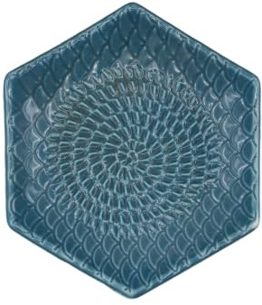 Kaladia Keramik Reibeteller Hexagon - Keramikhobel Unifarbend - Küchenreibe ideal für Ingwer, Parmesan, Schokolade etc. - in Graphit - Maße: 12 x 3 cm - handgemacht & handbemalt - Made in Spain