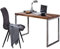 FineBuy Schreibtisch Massivholz, Computertisch 120 x 60 cm aus echtem Holz, Laptoptisch im Landhaus-Stil, Konsolen-Tisch mit Metallbeinen, Arbeitstisch dunkel-braun für Büro - Natur-Produkt