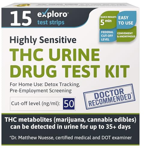 Exploro THC Tests for Home Use - 15 Pack - Marijuana Drug Test Kit