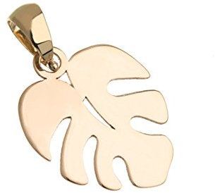 Silberketten Store Kettenanhänger, Goldanhänger - Monstera - echt 585 Gold