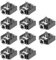 sourcing map 10Pcs PCB Mount 3.5mm 5 Pin Socket Headphone Stereo Jack Audio Video Connector Black PJ307
