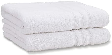 Catherine Lansfield Zero Twist Bath Sheet Pair White, 90x140cm x2
