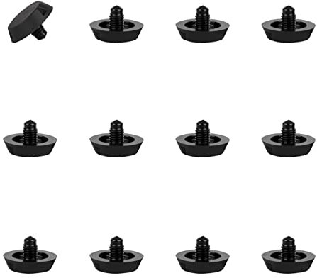 55 Sport Super Flat Nylon HG Fútbol Studs Para Nike, Puma y New Balance Botas - Negro - 12 x 4mm