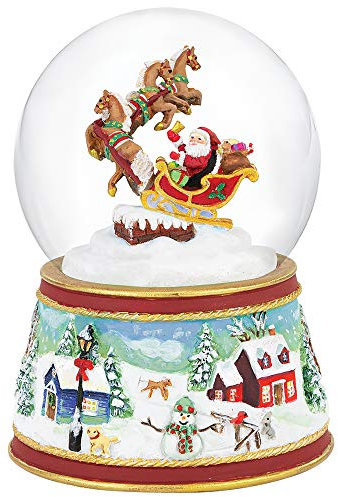 Breyer Horses 2021 Christmas Collection | Musik-Schneekugel Weihnachtsmann Schlitten | Modell #700242
