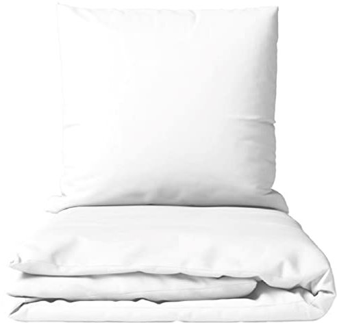 Leonado Vicenti Uni Bettwäsche-Set 135x200 Microfaser mit Reißverschluss Allen Farben wählbar, Farbe:Weiß