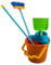Acan Tradineur - Kit de Limpieza de Juguete con 4 Utensilios, plástico Resistente, Cubo, fregona, Escoba y recogedor, Barrer, Fregar, Regalo para niños, 60 x 23 x 23 cm, Color Aleatorio