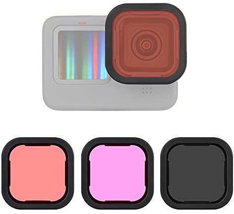 SOONSUN Objektivfilter ND16 / Hellrot/Magenta, Filter für GoPro Hero 12, 11, 10, 9, Schwarz, Neutraldichte- und Farbkorrektur, Tauchobjektivfilter-Set für GoPro Hero 9, 10, 11, 12, Schwarze Kamera,