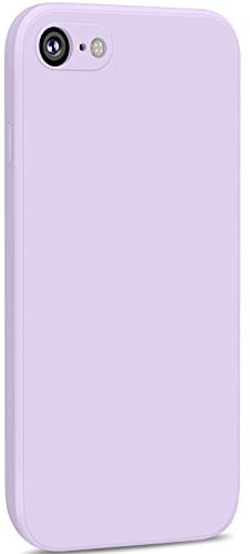 Yisica 1 Pack Silicone Coque Compatible pour iPhone SE 2020 / iPhone 8 / iPhone 7 / iPhone SE 2022, Silicone Coque avec Doublure en Microfibre Douce Protection Complète 4,7, Herbe Pourpre