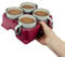 muggi 4 Cup Holder - Reusable Non Spill Drink Holder - Portable Drink Caddy for Motorhome, Caravan, Camping - Mobility Aid Cup Carrier - Hot Drinks Tray, Tea, Coffee & Bottle Holder - Rustic Red