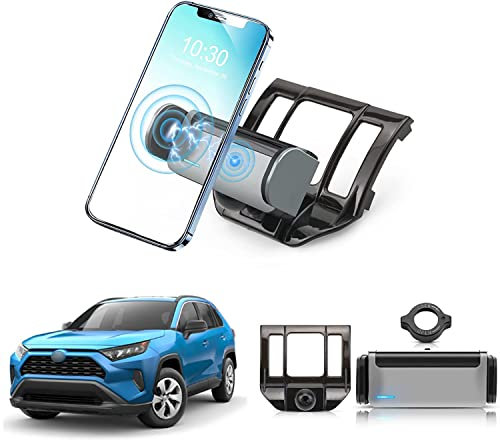 Coleya Support de Téléphone Voiture Compatible avec Toyota RAV4 2019-2024, RAV4 Accessoires Support de Téléphone Electrique, Rotation à 360°, Compatible avec Tous Smartphones 4-7