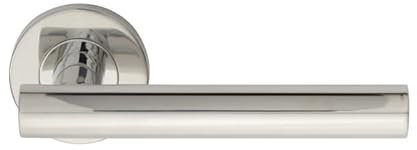 IRONZONE® A Set of Philadelphia 19mm Premium Quality Lever On Round Rose Concealed Fix Sprung Round Rose Door Handle, for Home and Commercial Properties
